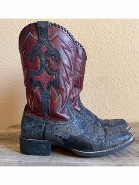 Ariat Whiplash Distressed Square-Toe Western Cowboy Boots Women’s 9.5